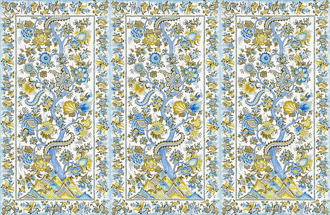 Metropolitan Palampore | Mural - Sky And Sunlight - Scalamandre Wallpaper