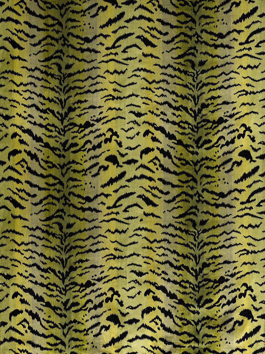 Tigre | Silk - Greens & Black - Scalamandre Fabric