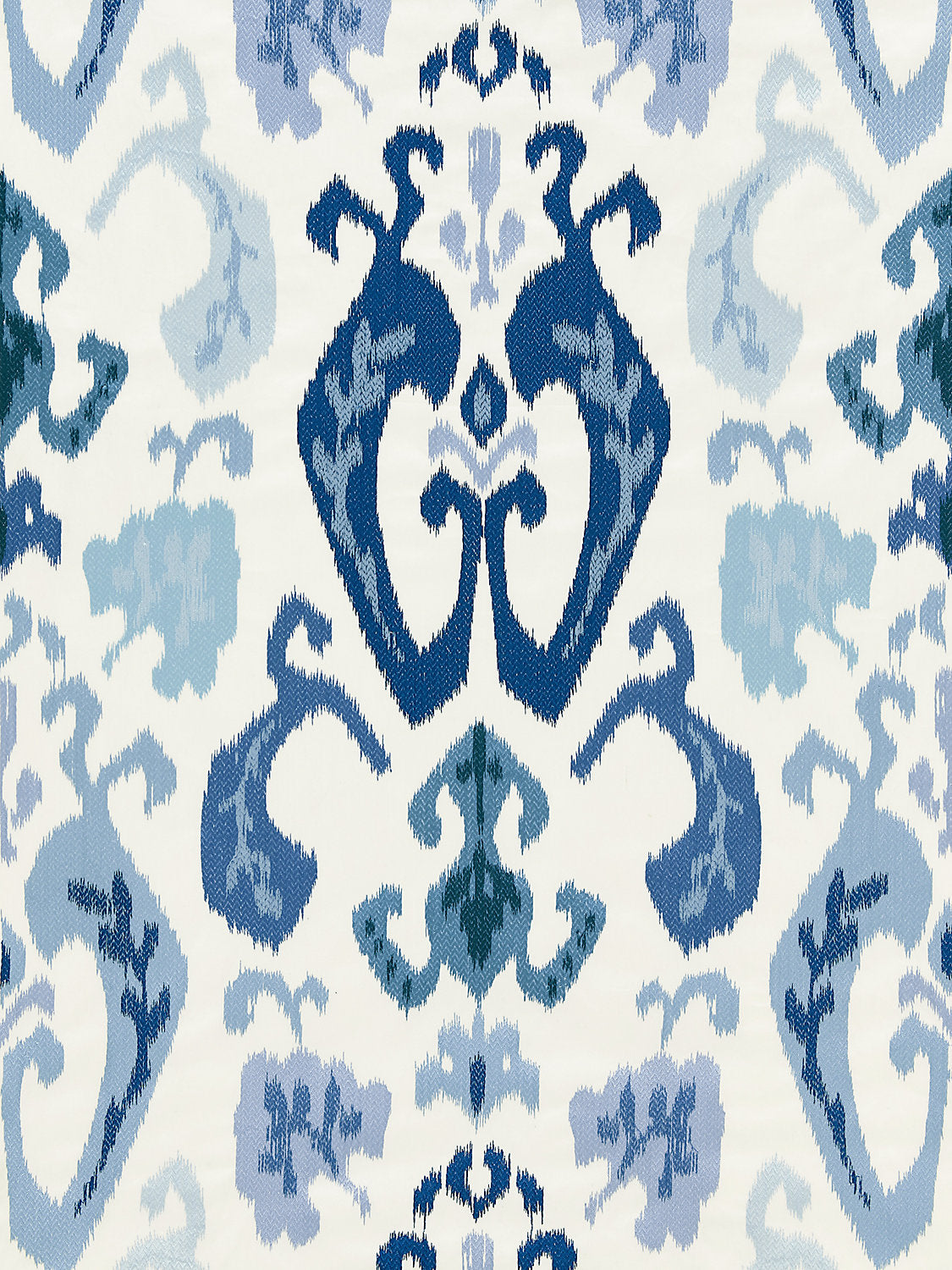 Mandalay Ikat Embroidery - Porcelain - Scalamandre Fabric