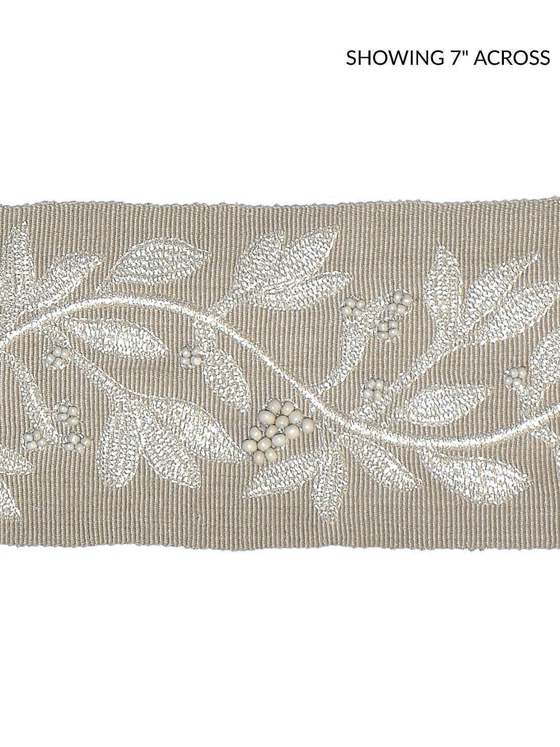 Laurel Embroidered Tape - Flax