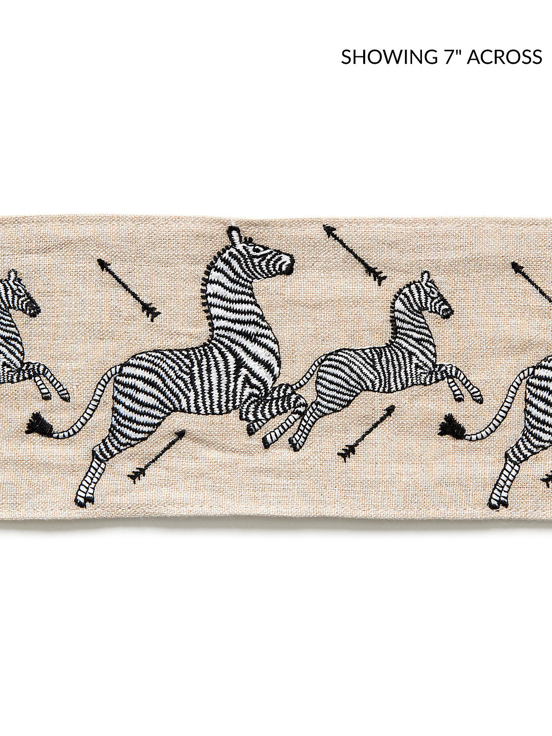 Zebras Embroidered Tape - Linen - Scalamandre Trim