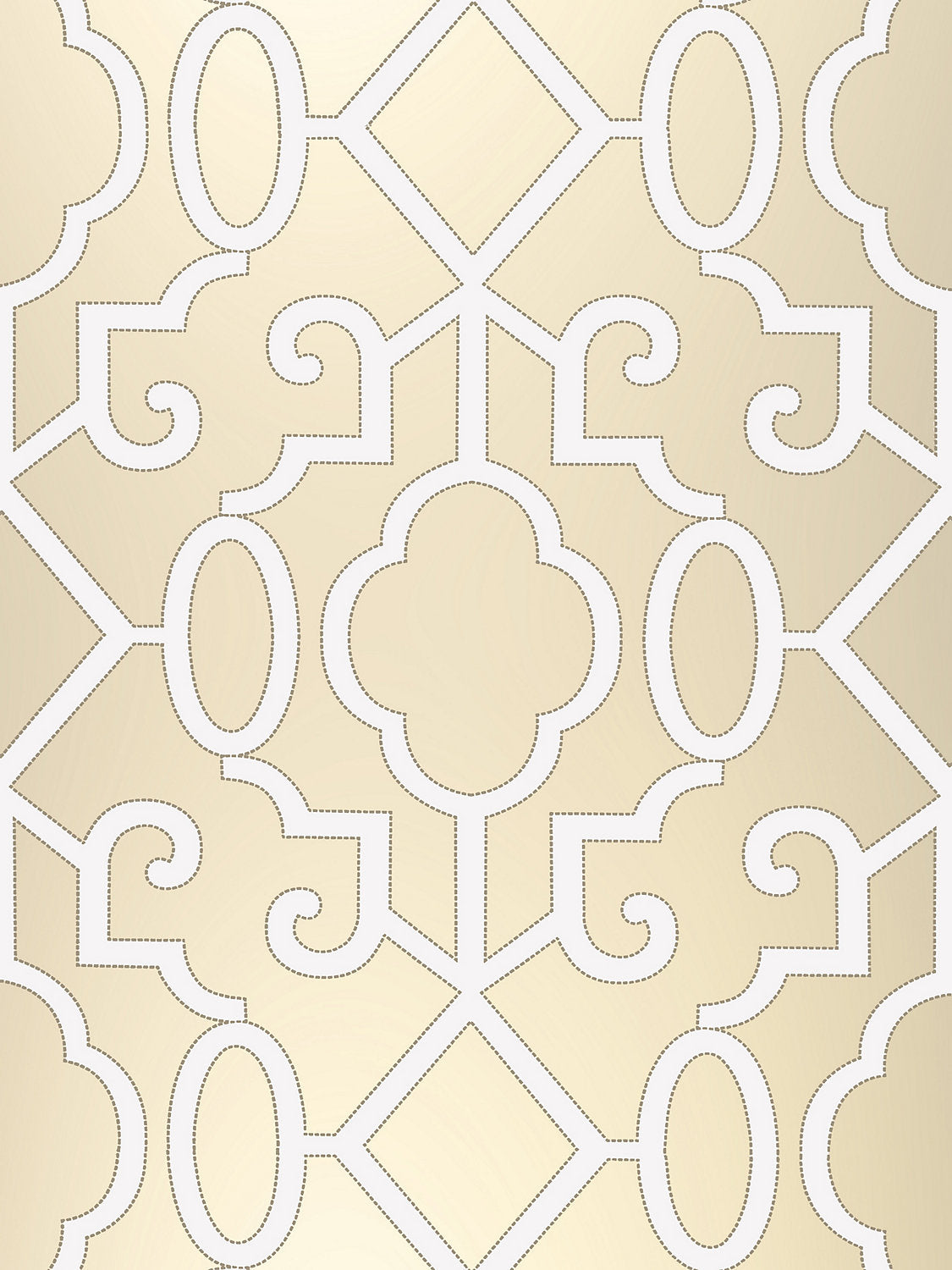 Ming Fretwork Wallpaper - Champagne - Pearlescent - Scalamandre Wallpaper