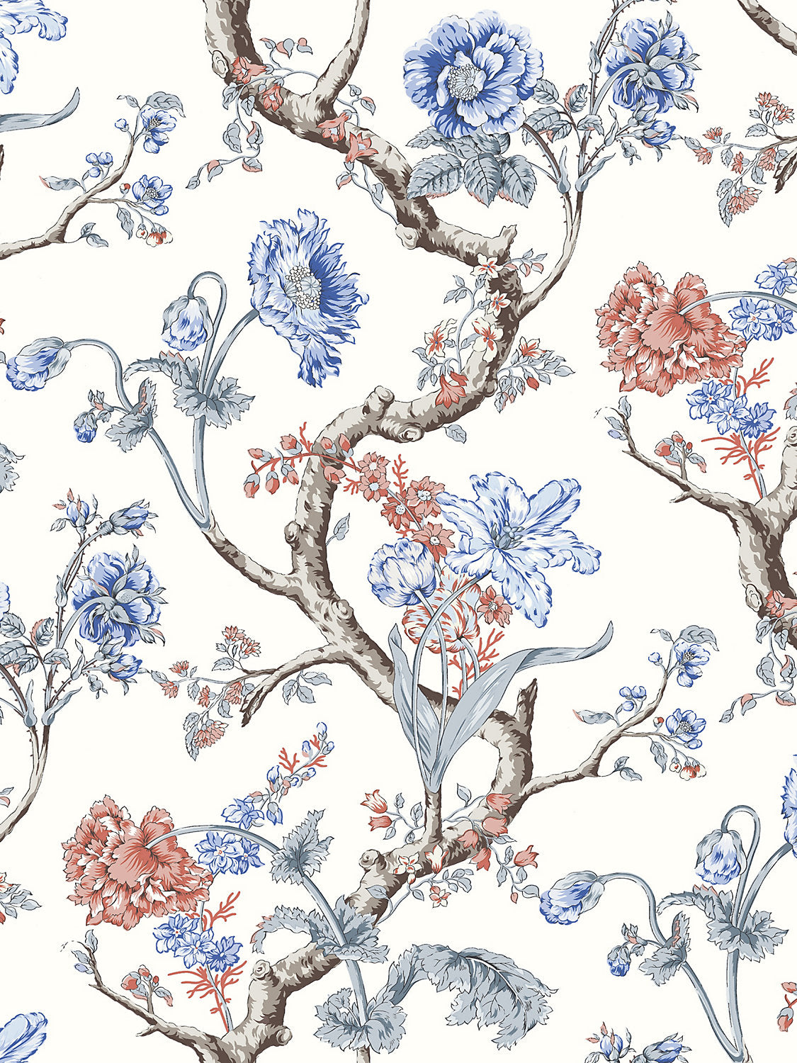 Andrew Jackson Floral - Riviera - Scalamandre Wallpaper
