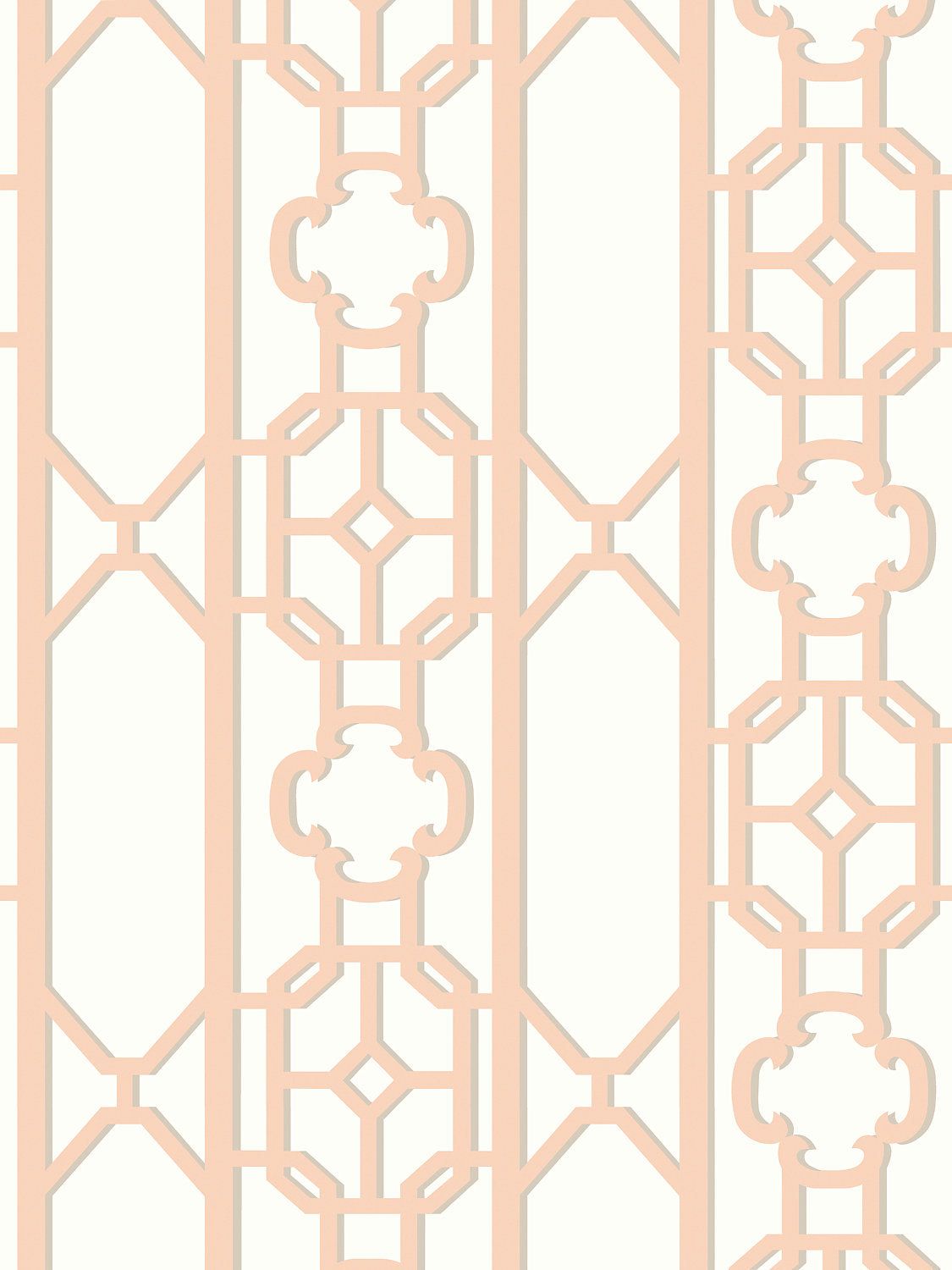 Joanna Fret - Peach - Scalamandre Wallpaper