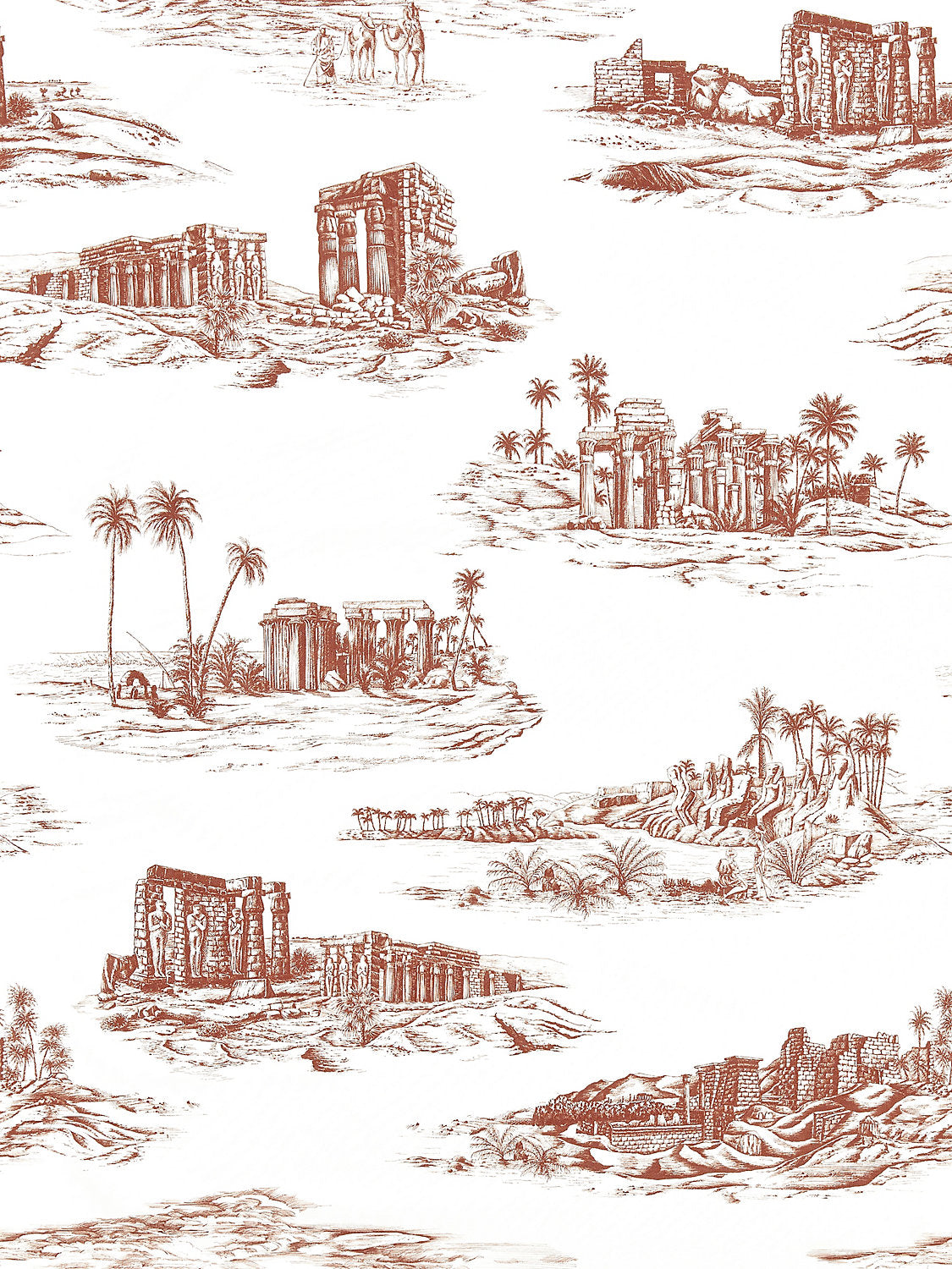 Cairo Toile - Red Clay