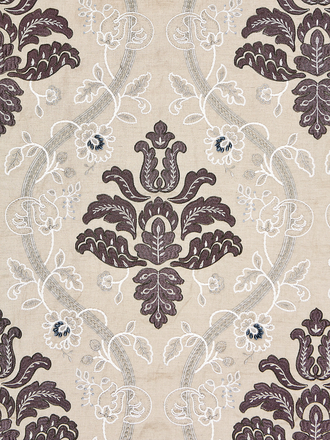 Isabella Embroidery - Graphite - Scalamandre Fabric