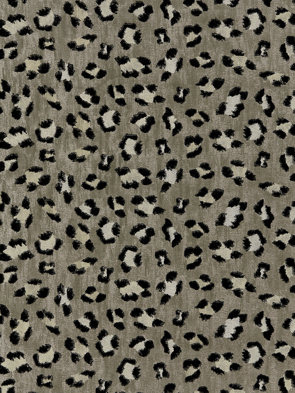 Broderie Leopard - Ebony On Silver - Scalamandre Fabric