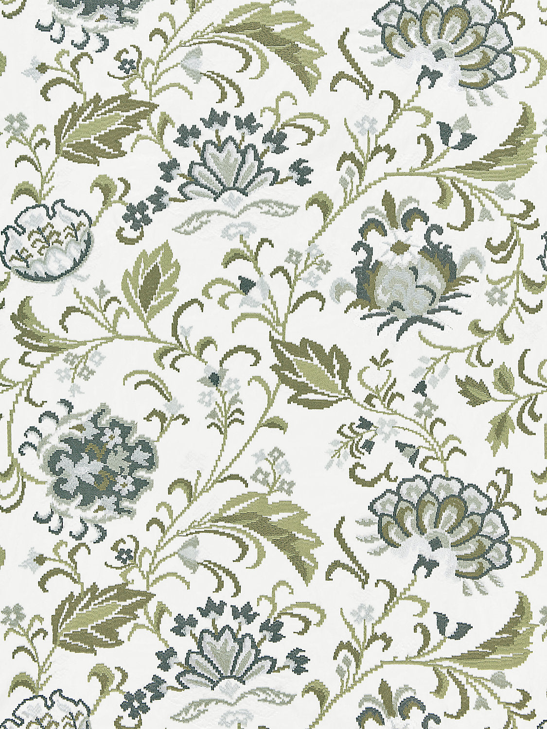 Delphine Embroidery - Ash - Scalamandre Fabric