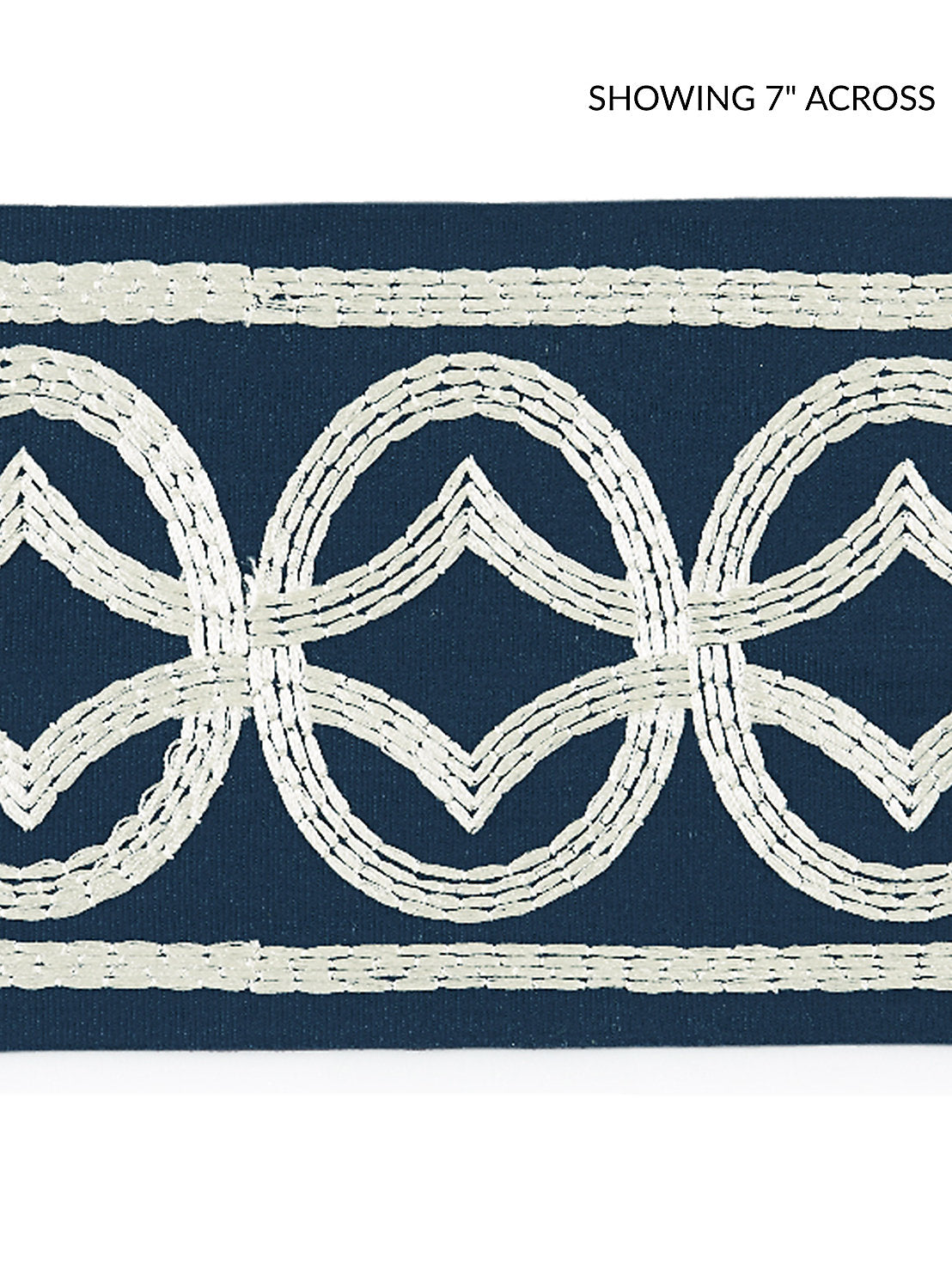 Athena Embroidered Tape - Navy