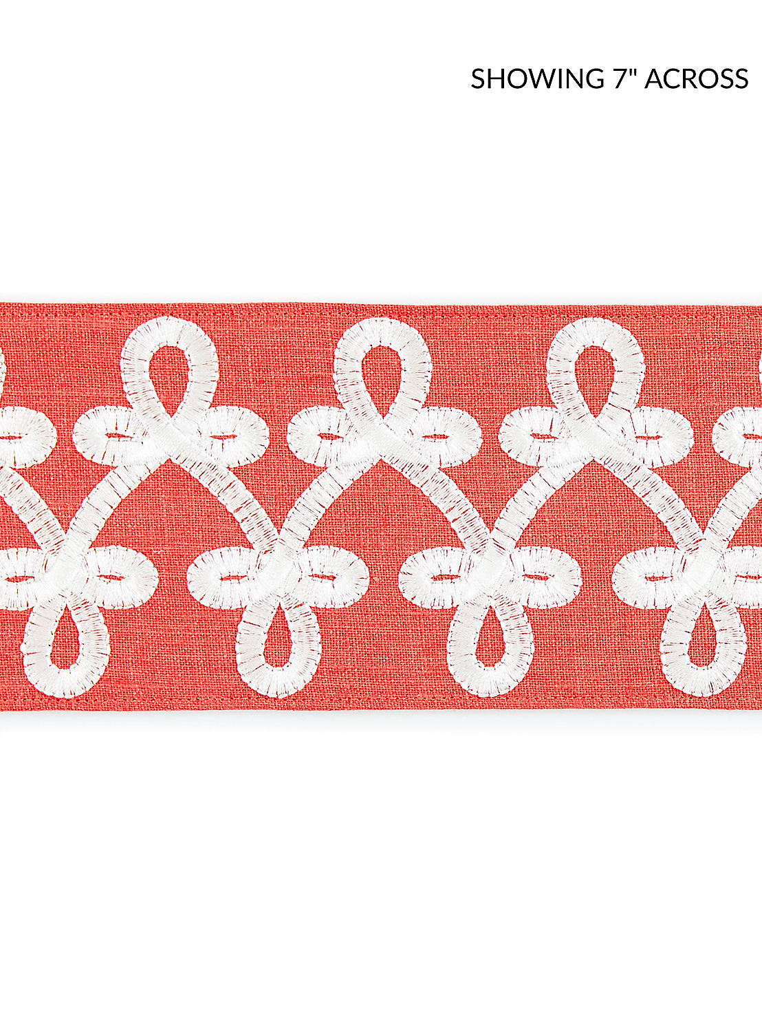 Empress Embroidered Tape - Coral