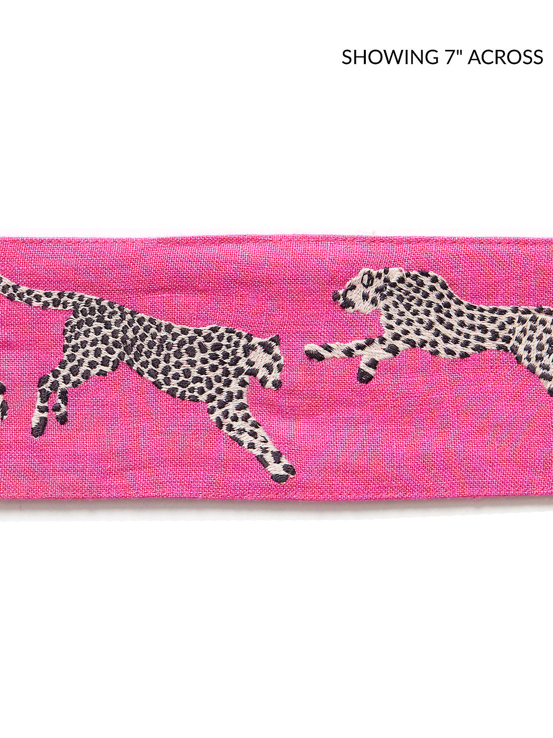 Leaping Cheetah Embrdry Tape - Bubblegum - Scalamandre Trim