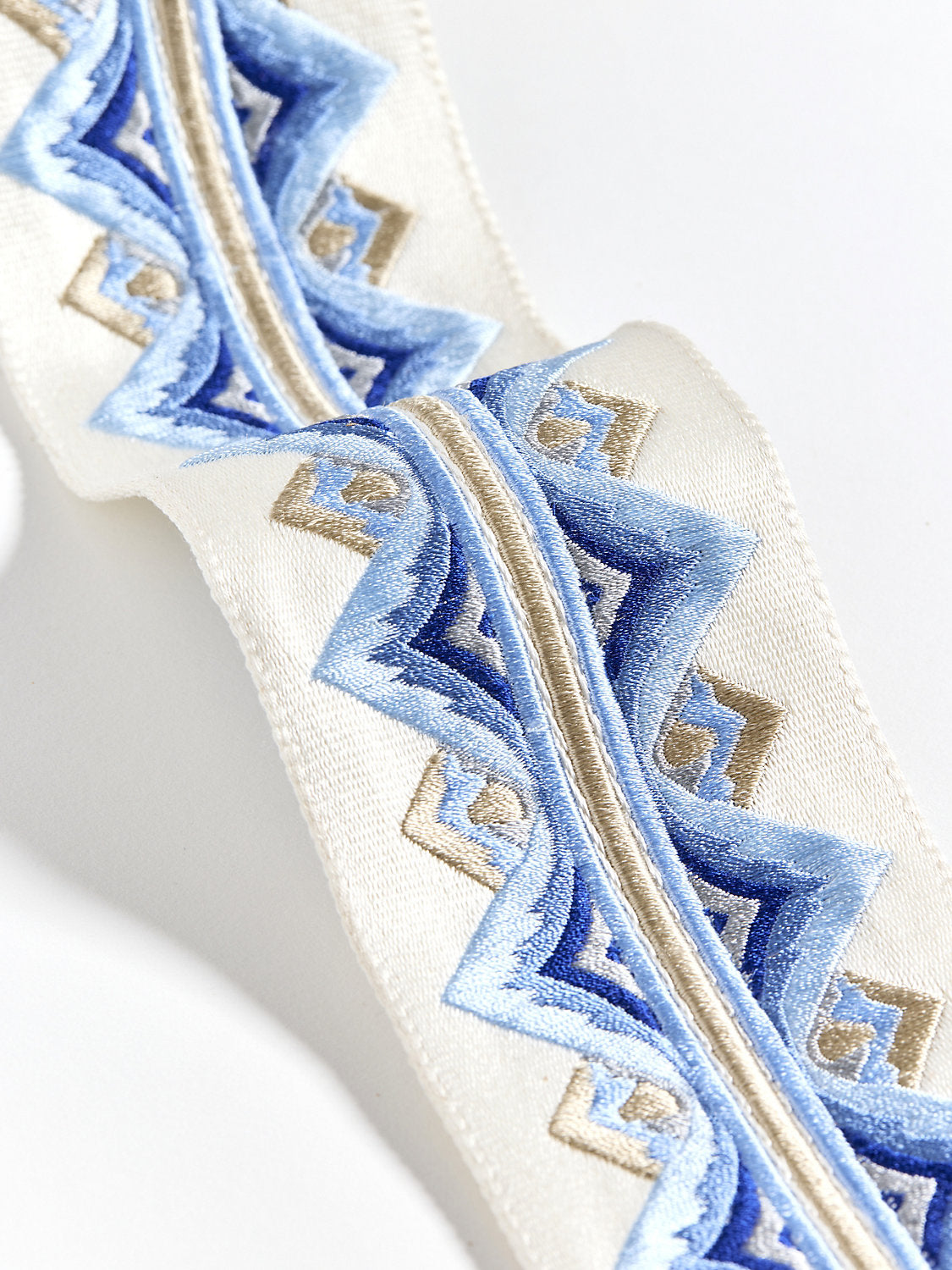 Flamme Embroidered Tape - Porcelain