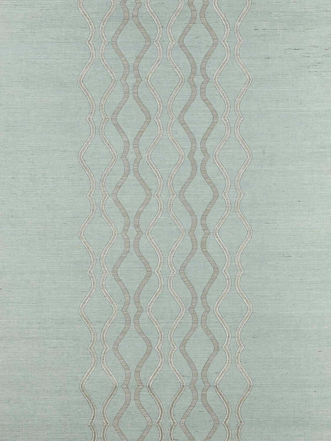 Valentina Embellished Sisal - Seaglass - Scalamandre Wallpaper