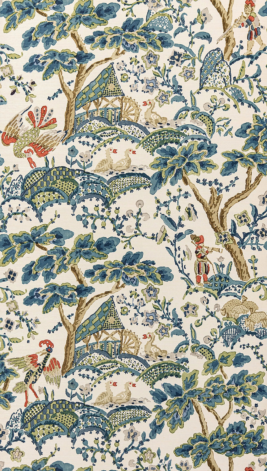 Kelmescott Wallcovering - Peacock On Sand - Scalamandre Wallpaper