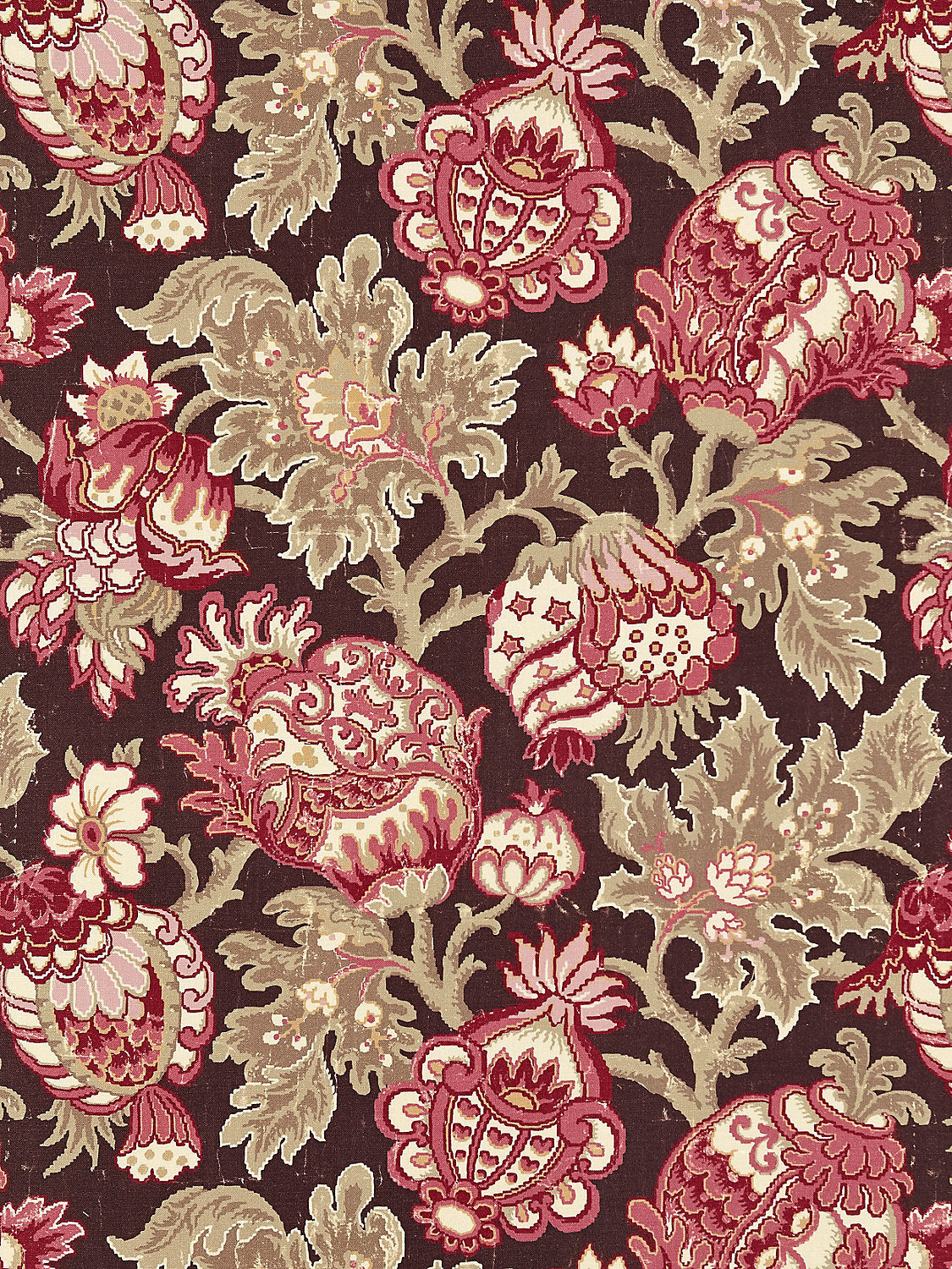 Canterbury Linen Print - Mulberry