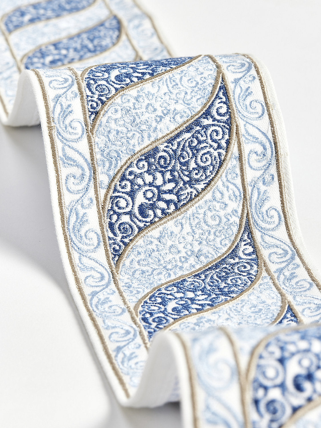 Paisley Embroidered Tape - Fountain - Scalamandre Trim