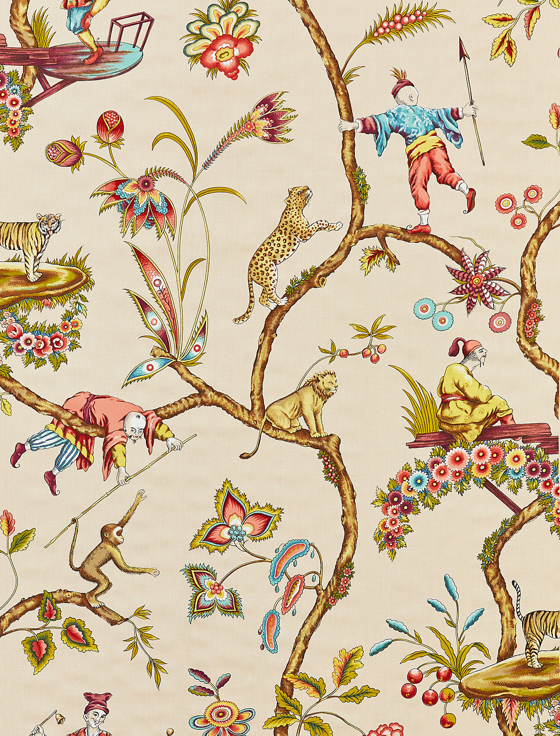 Chinoise Exotique Cotton Print - Ecru