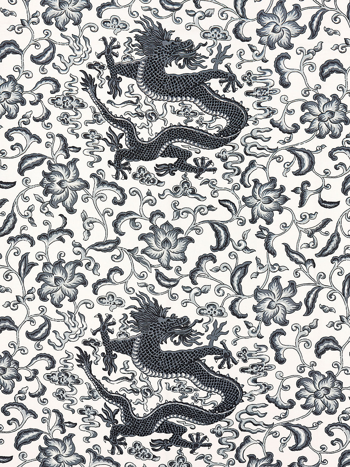 Chi'En Dragon Linen Print - Charcoal