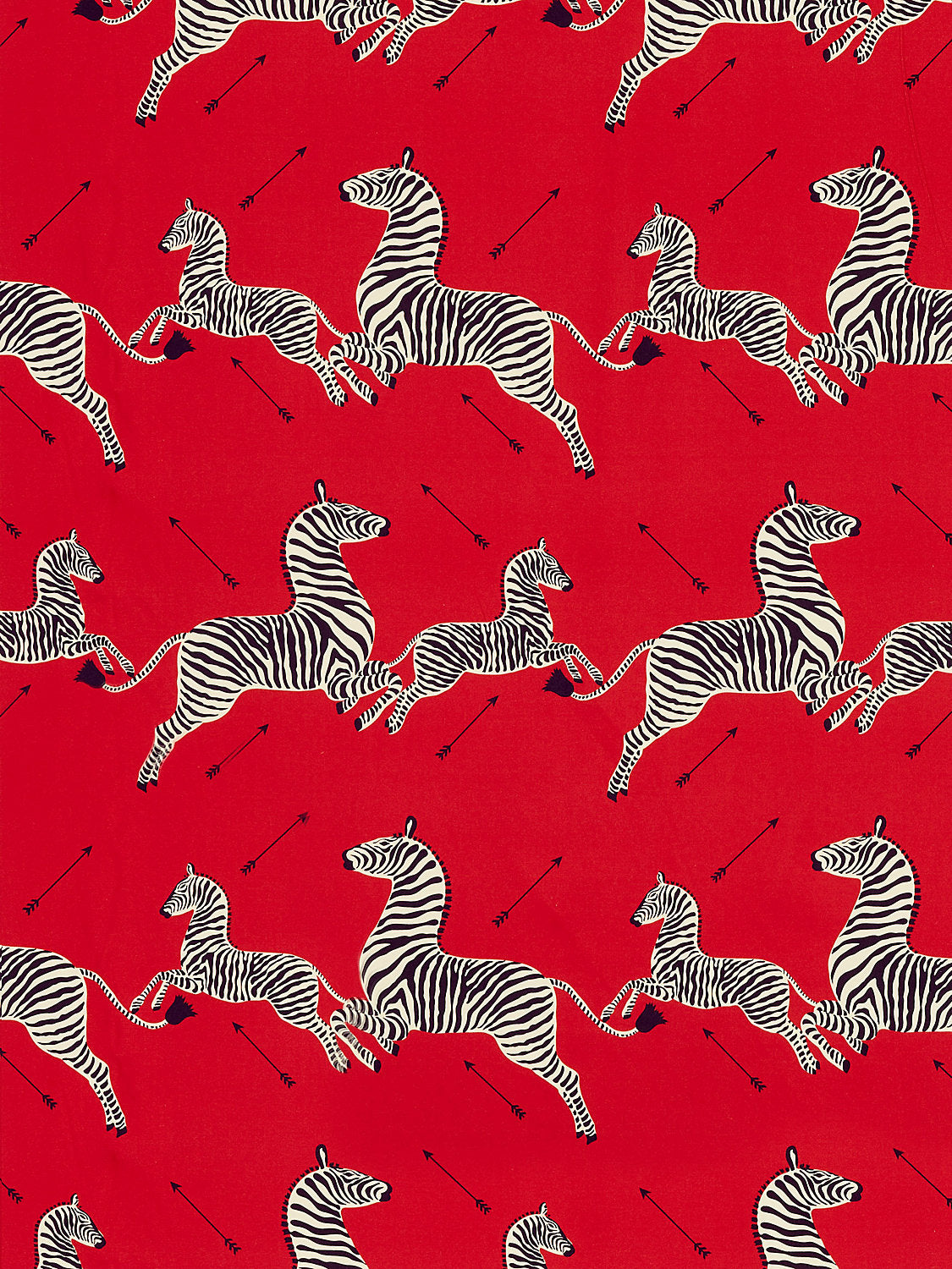 Zebras Petite - Masai Red - Scalamandre Fabric