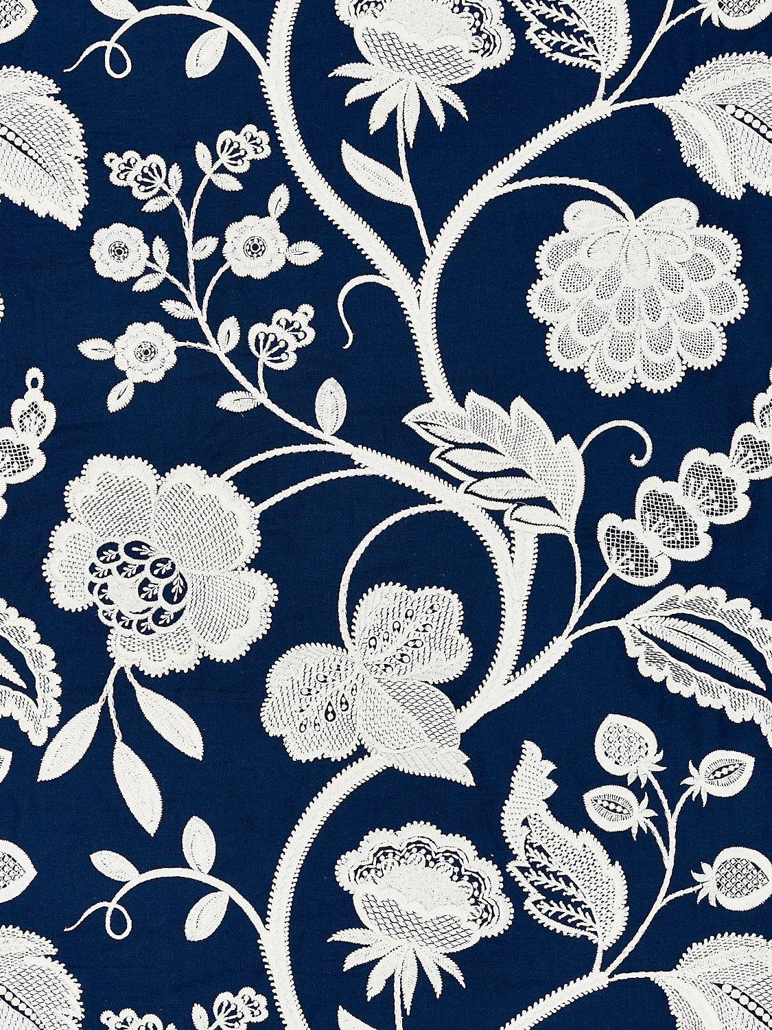 Kensington Embroidery - Navy - Scalamandre Fabric