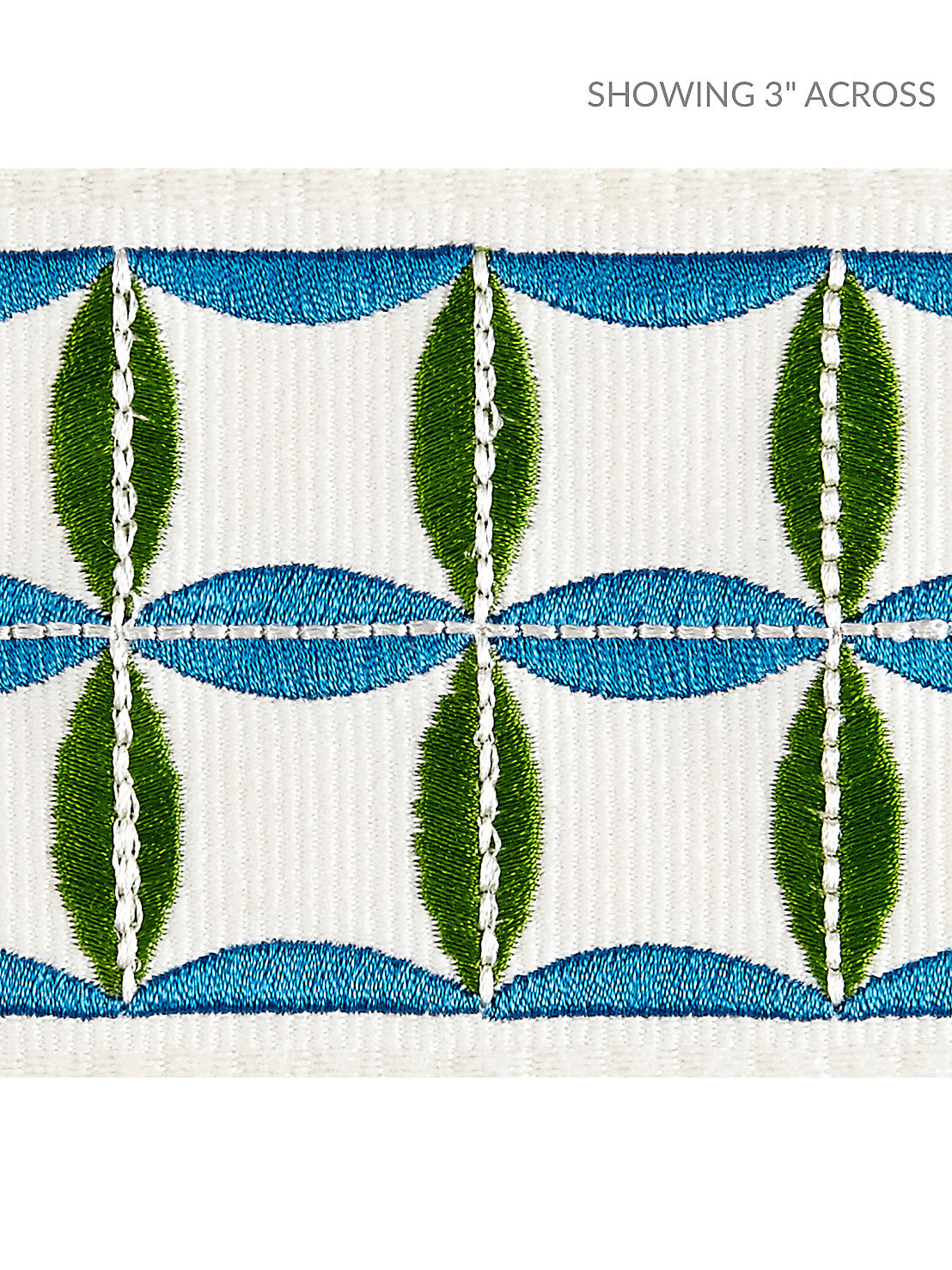 Fiori Embroidered Tape - Peacock