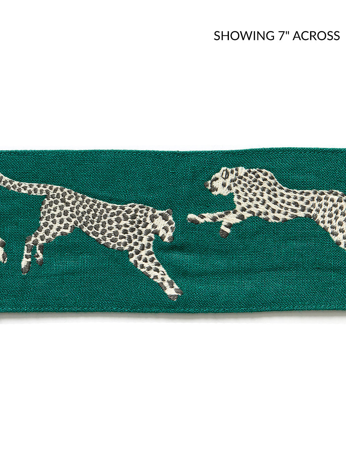 Leaping Cheetah Embrdry Tape - Evergreen