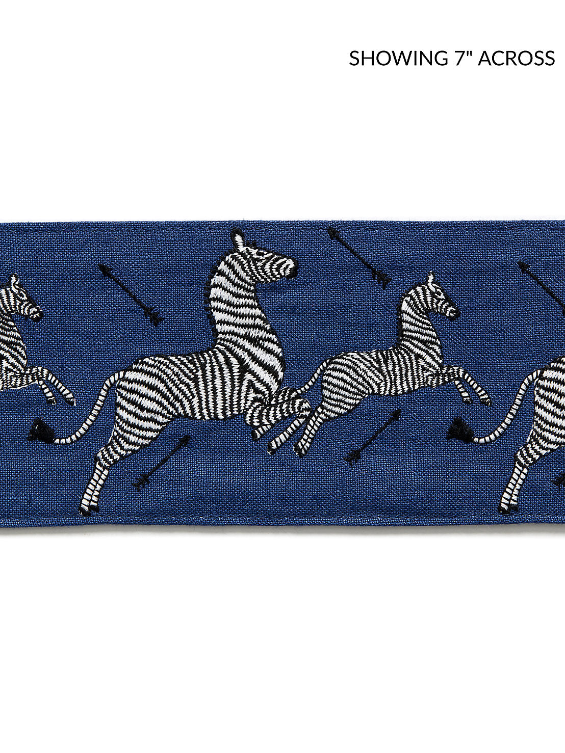 Zebras Embroidered Tape - Denim - Scalamandre Trim
