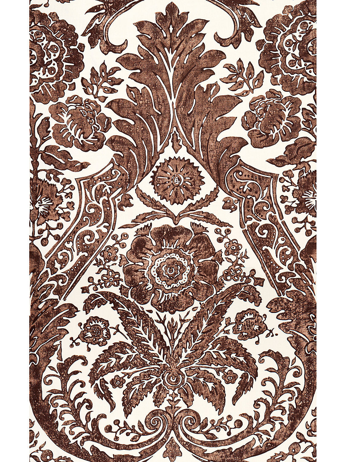 Luciana Damask Print - Espresso - Scalamandre Wallpaper