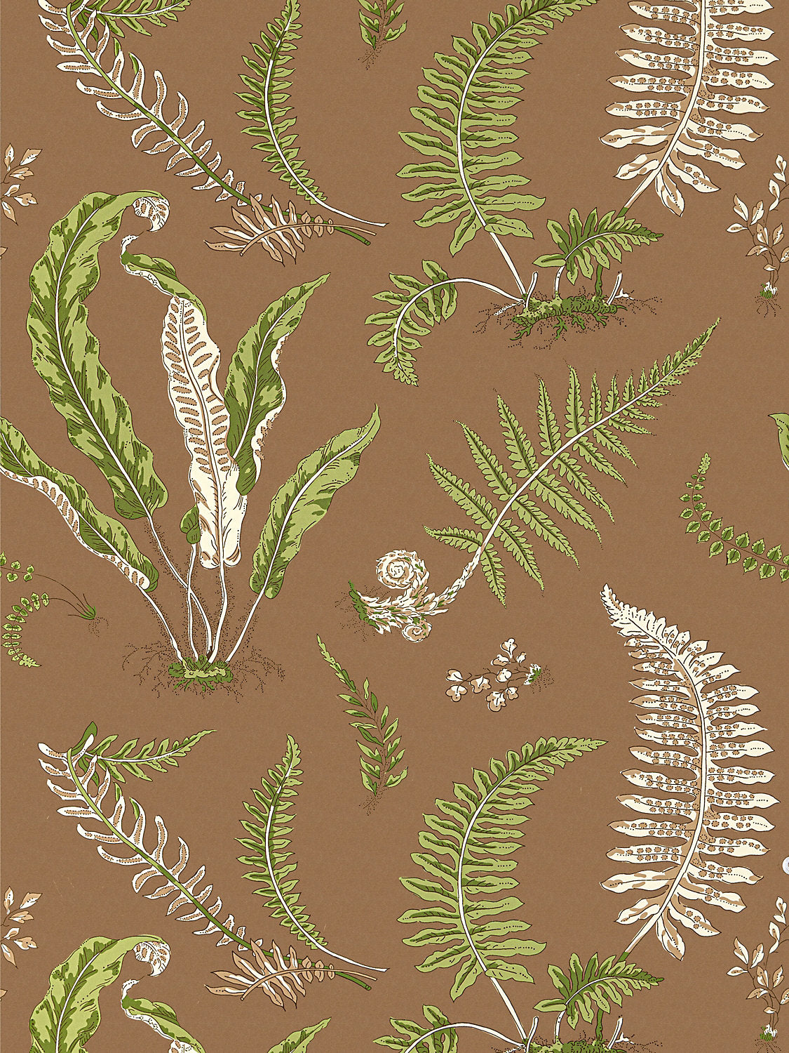 Elsie De Wolfe Wallcovering - Greens On Brown