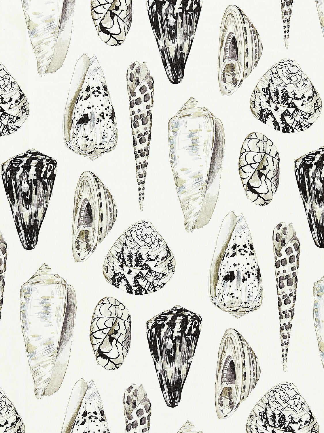 Coquina Linen Print - Graphite - Scalamandre Fabric