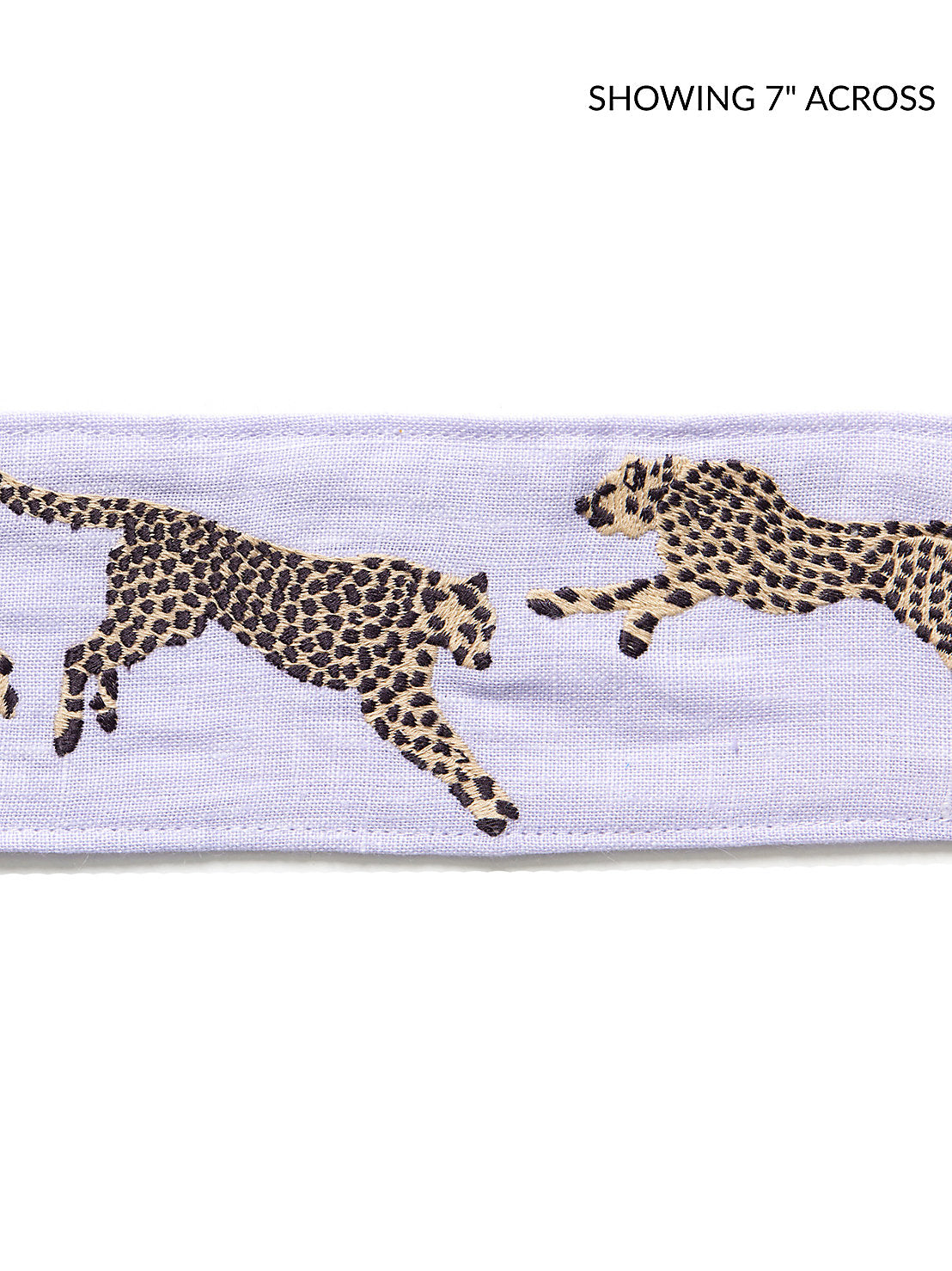 Leaping Cheetah Embrdry Tape - Lilac - Scalamandre Trim