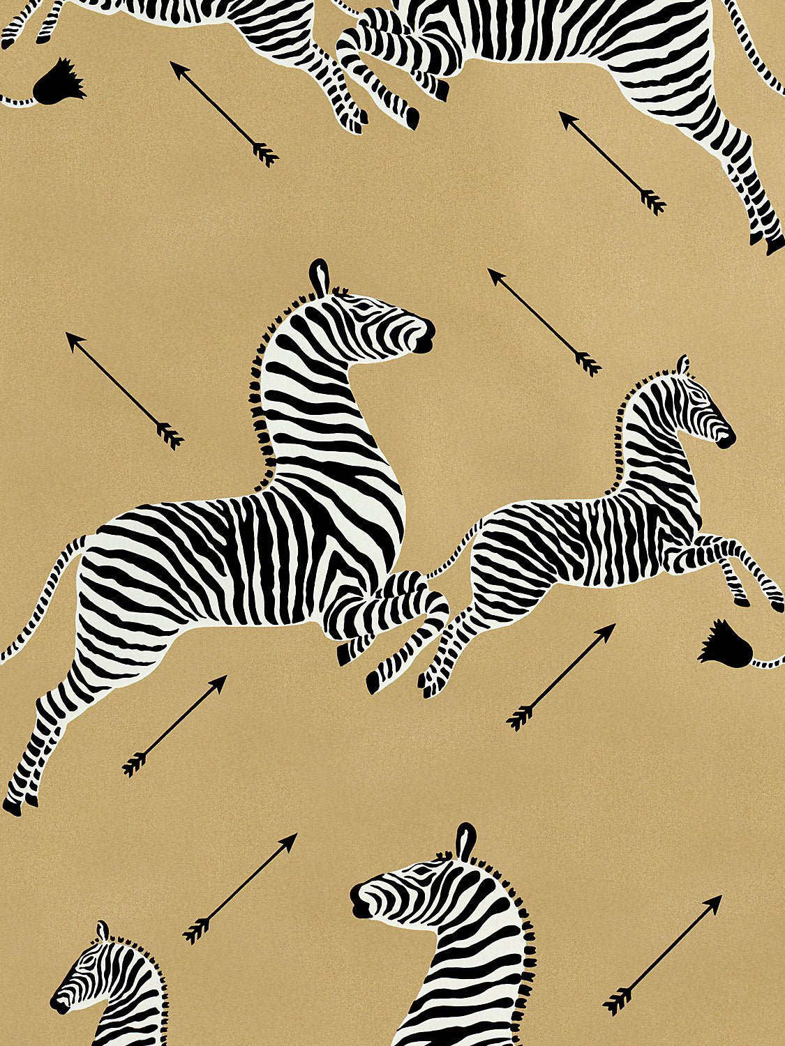 Zebras | Wallpaper - Gold