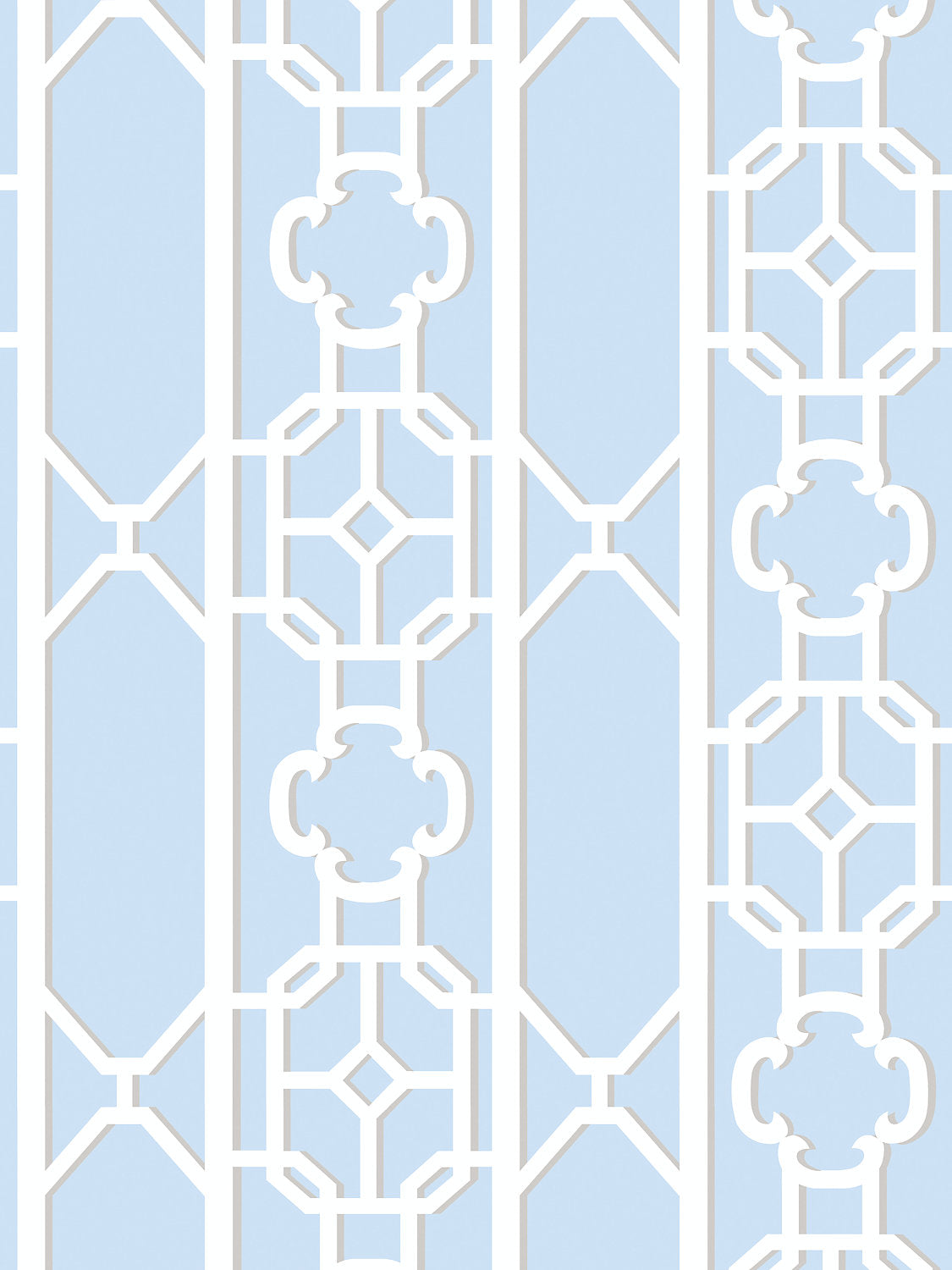 Joanna Fret - Powder Blue - Scalamandre Wallpaper