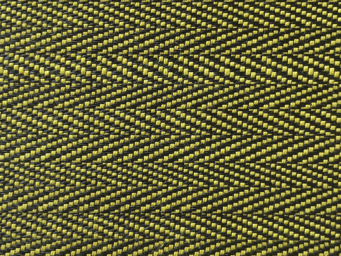 Milzig Herringbone | Horsehair - Chartreuse / Black - Scalamandre Fabric