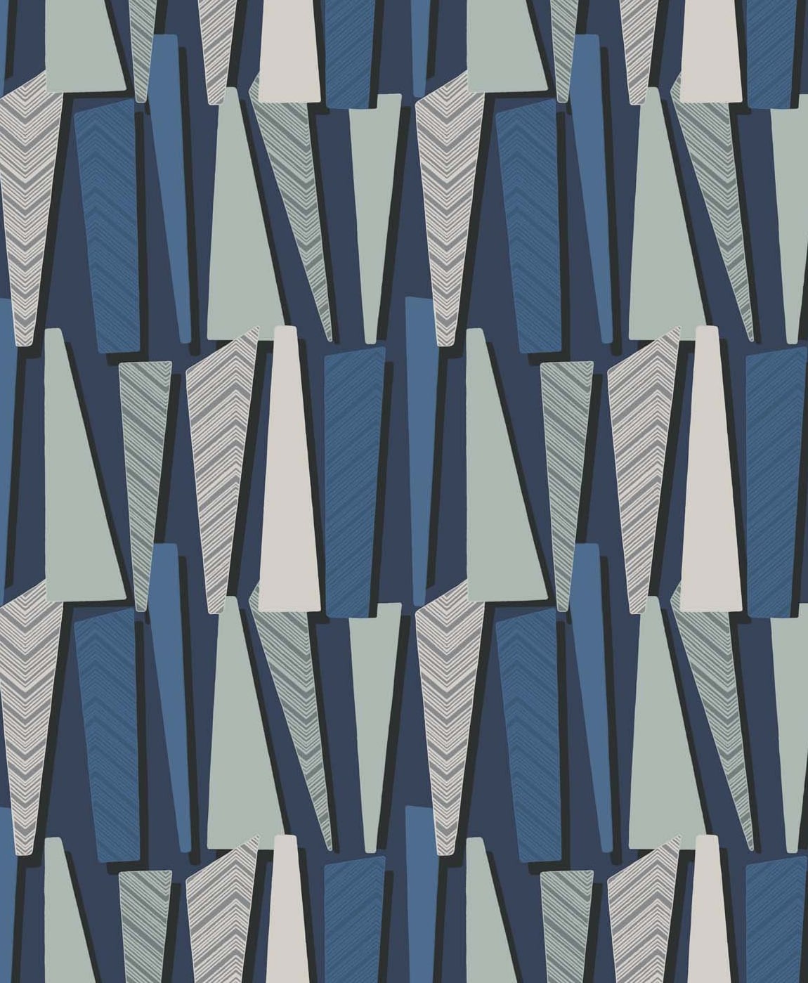 Seabrook Designs SL80812 The Simple Life Geometric Shadows  Wallpaper Denim