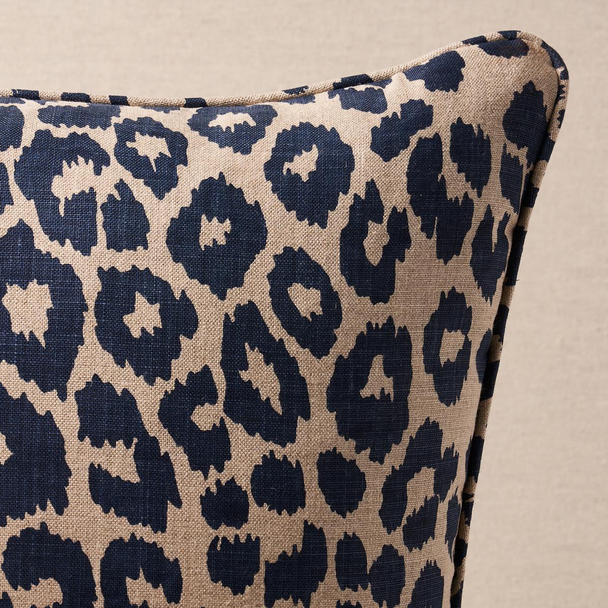 Schumacher Pillow – Iconic Leopard –  Ink/Natural - SO17572406 - 22" x 22"