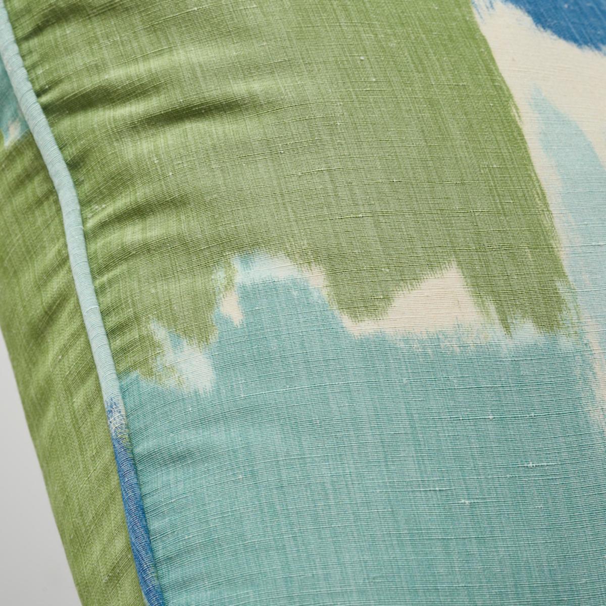 Schumacher Pillow – Colorblock Ikat - Aqua – SO17847005 - 20" x 20"