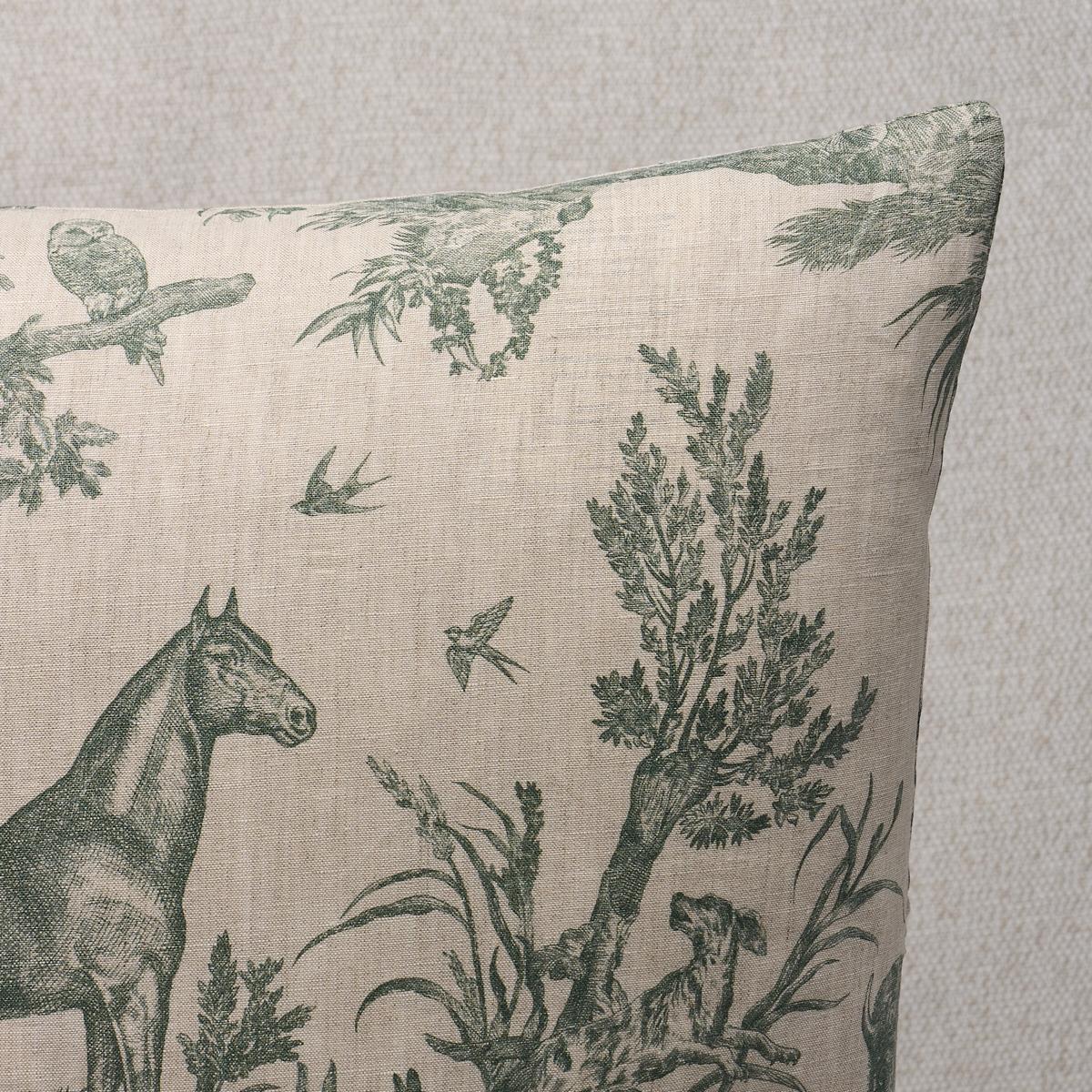 Schumacher Pillow – Western Toile –  Forest - SO182271206 - 22" x 22"