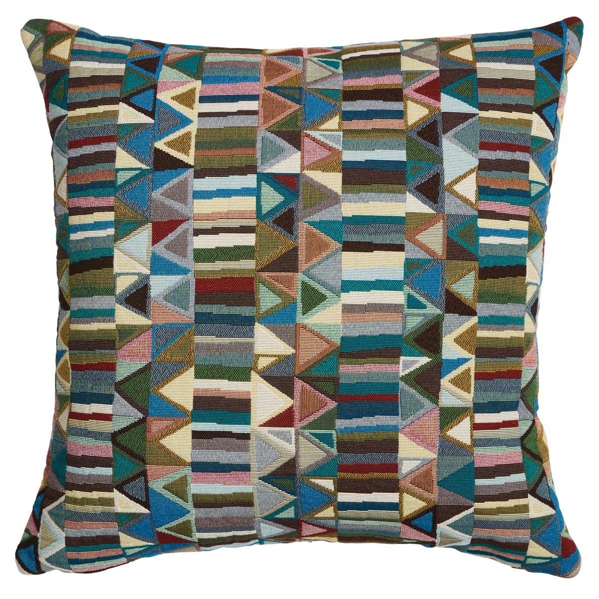 Schumacher Pillow – Bizantino Quilted Weave –  Peacock - SO8202006 - 22" x 22"