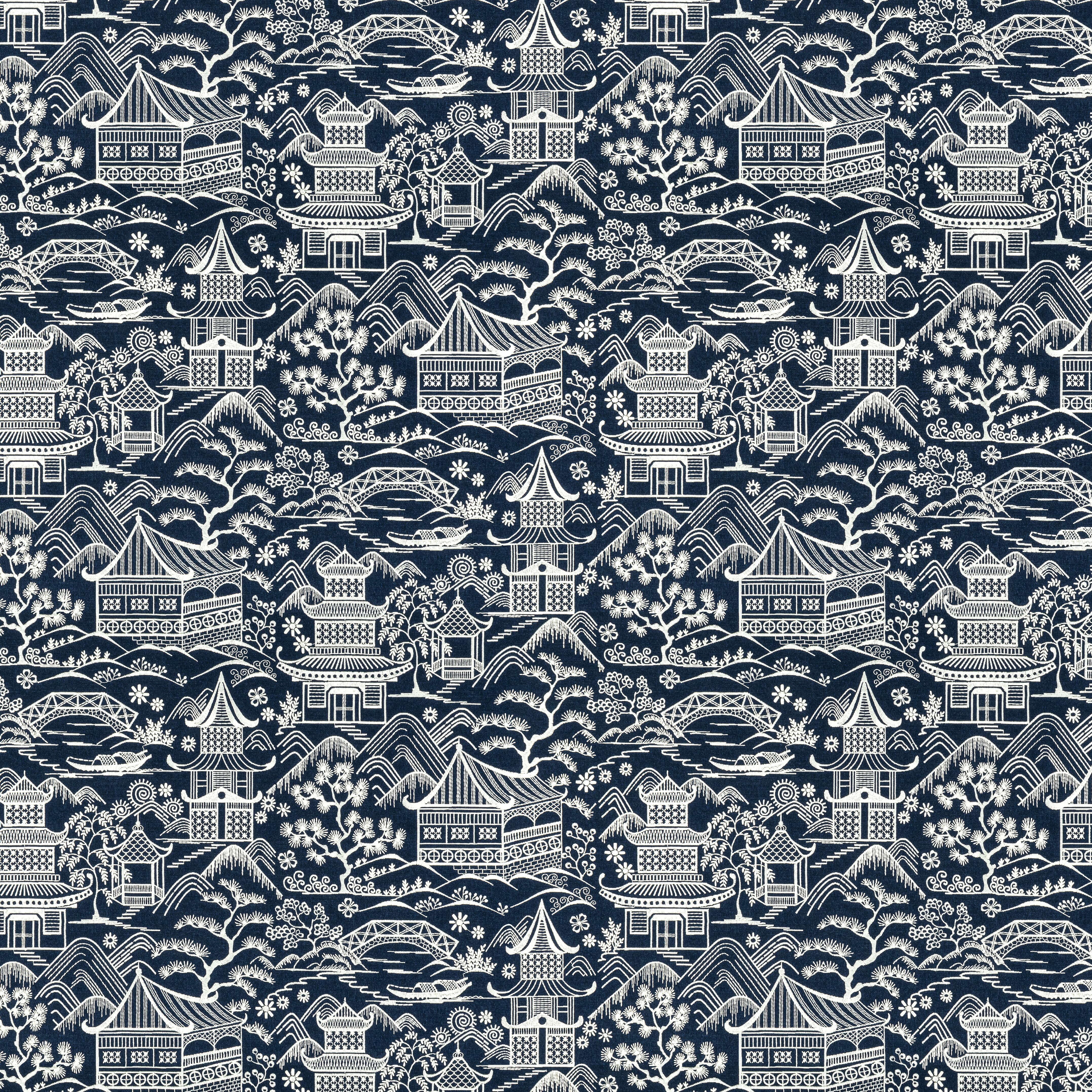 Upsala 1 Navy by Stout Fabric