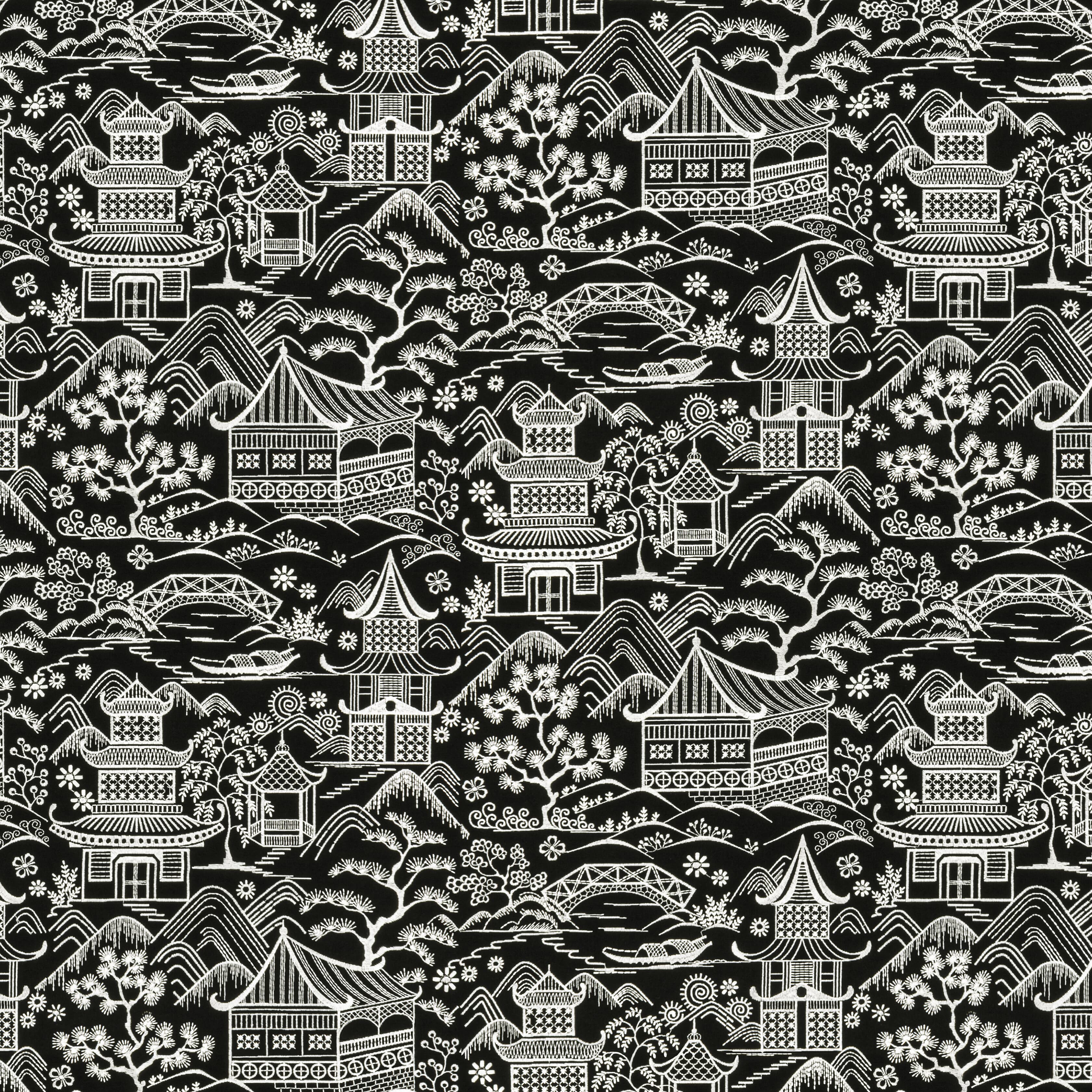 Upsala 2 Black/white by Stout Fabric