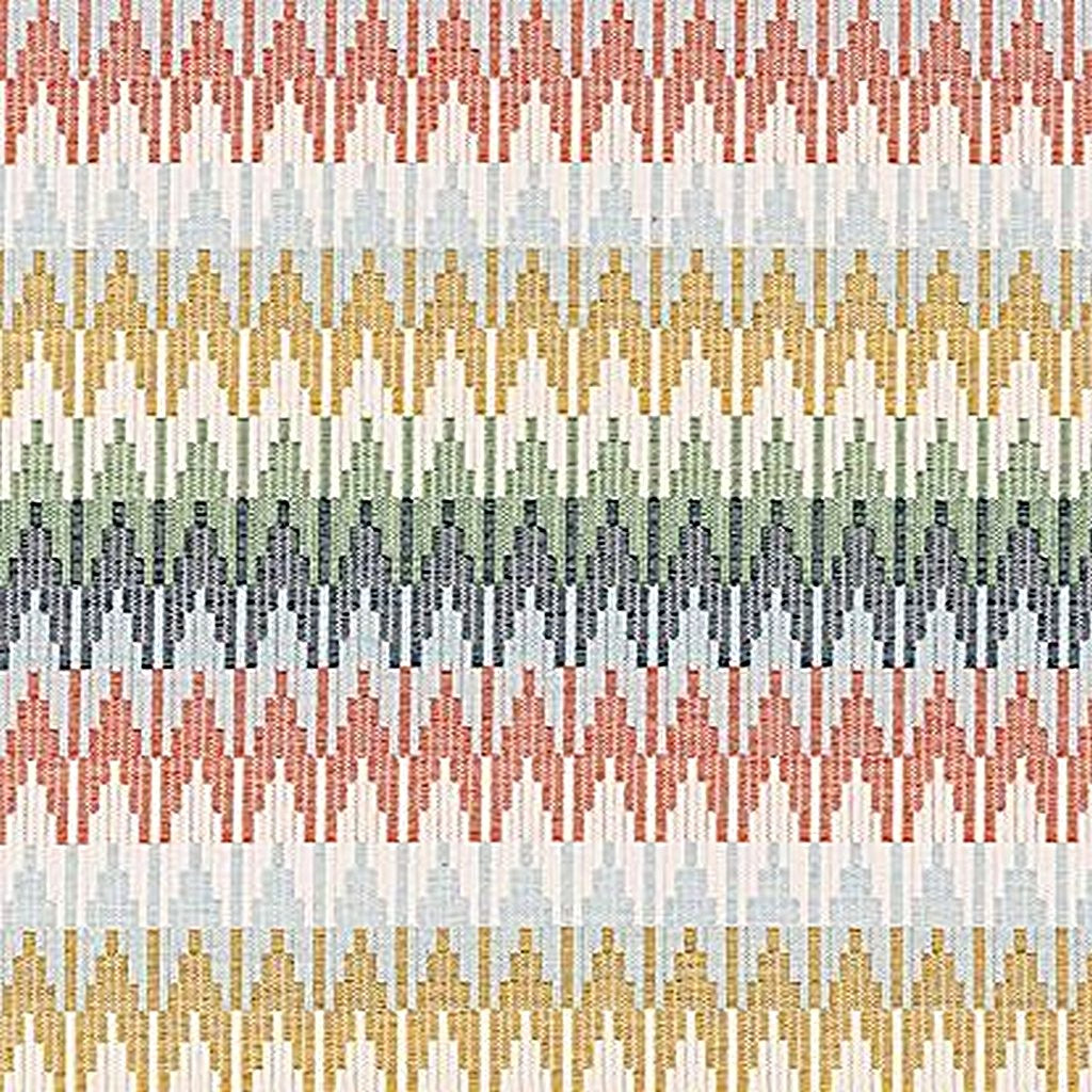 Color: Multi, Material: 100% Subrella Acrylic, Mildew Resistant: Yes, Recommended Use: Indoor Outdoor Upholstery Cushion Pillow Drapery, Warranty: 5 Year, Water Repellent: Yes, Width: 54", Type: Patterns,  Selvedge: Left-Right, Repeat: 8.345Vx1H
