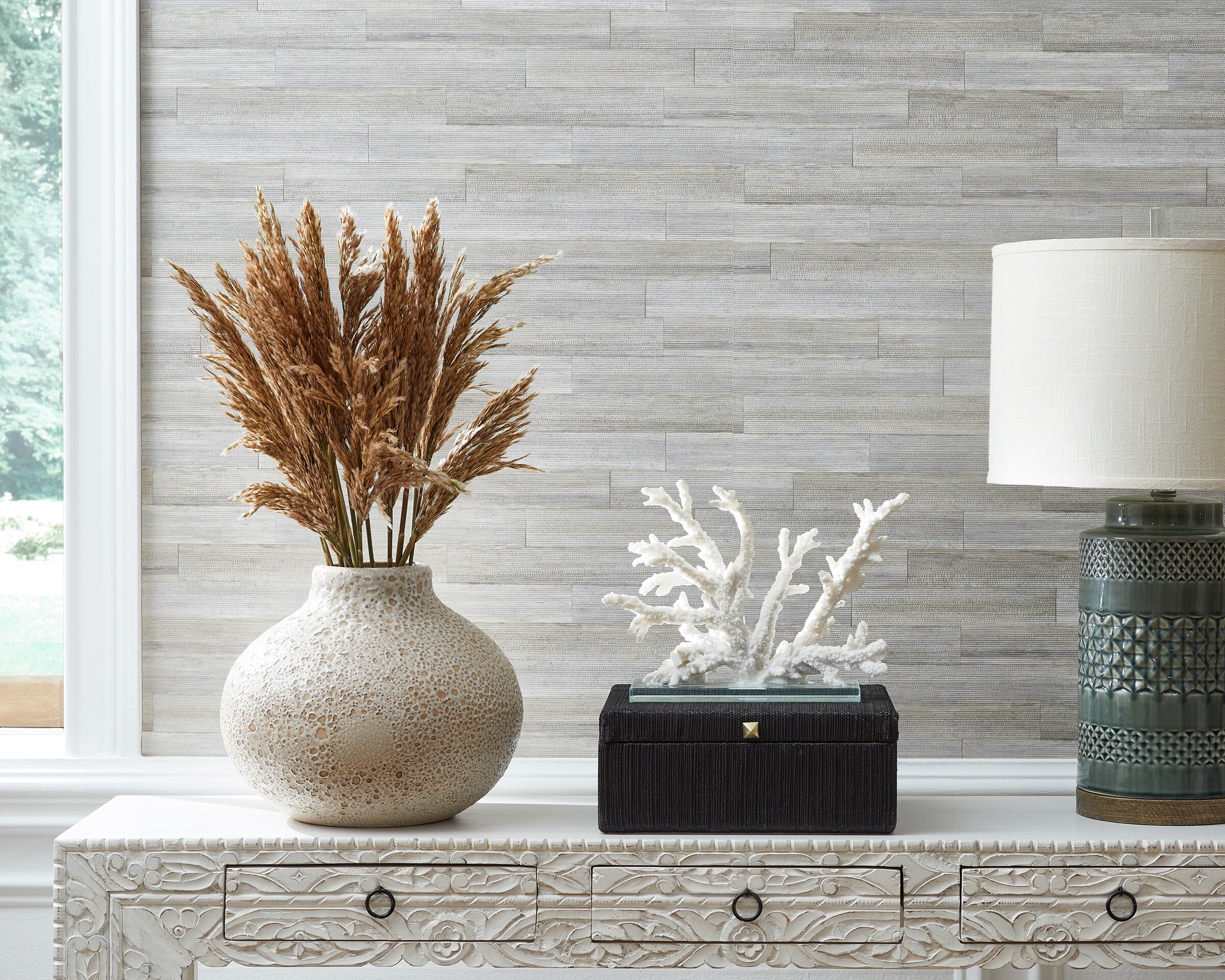 W1015-3 Courtney Bark Wallpaper - Stout Textiles