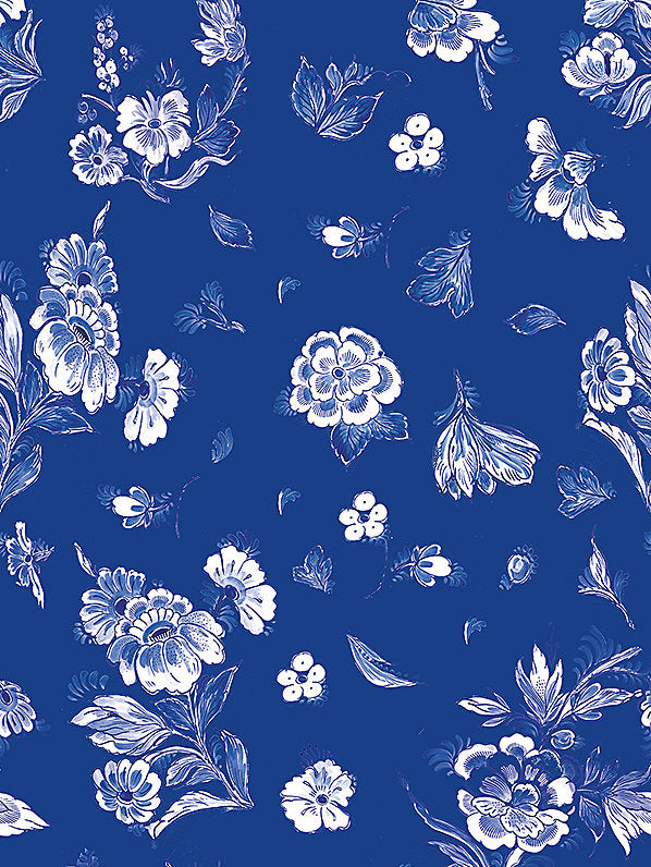 Masters - Blue - Scalamandre Wallpaper