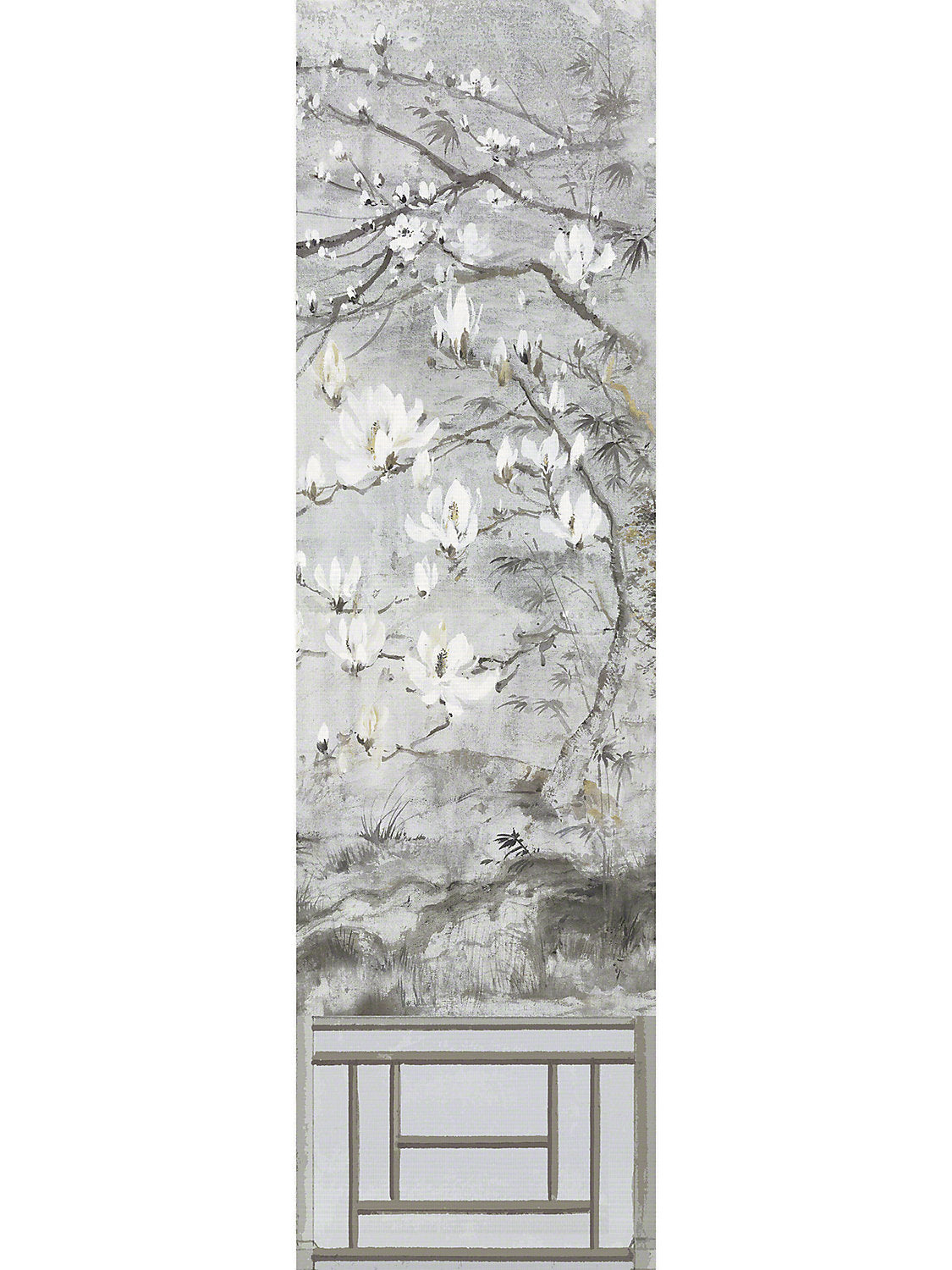 Crested Crane Mural | Panel 6 - Silver Gold