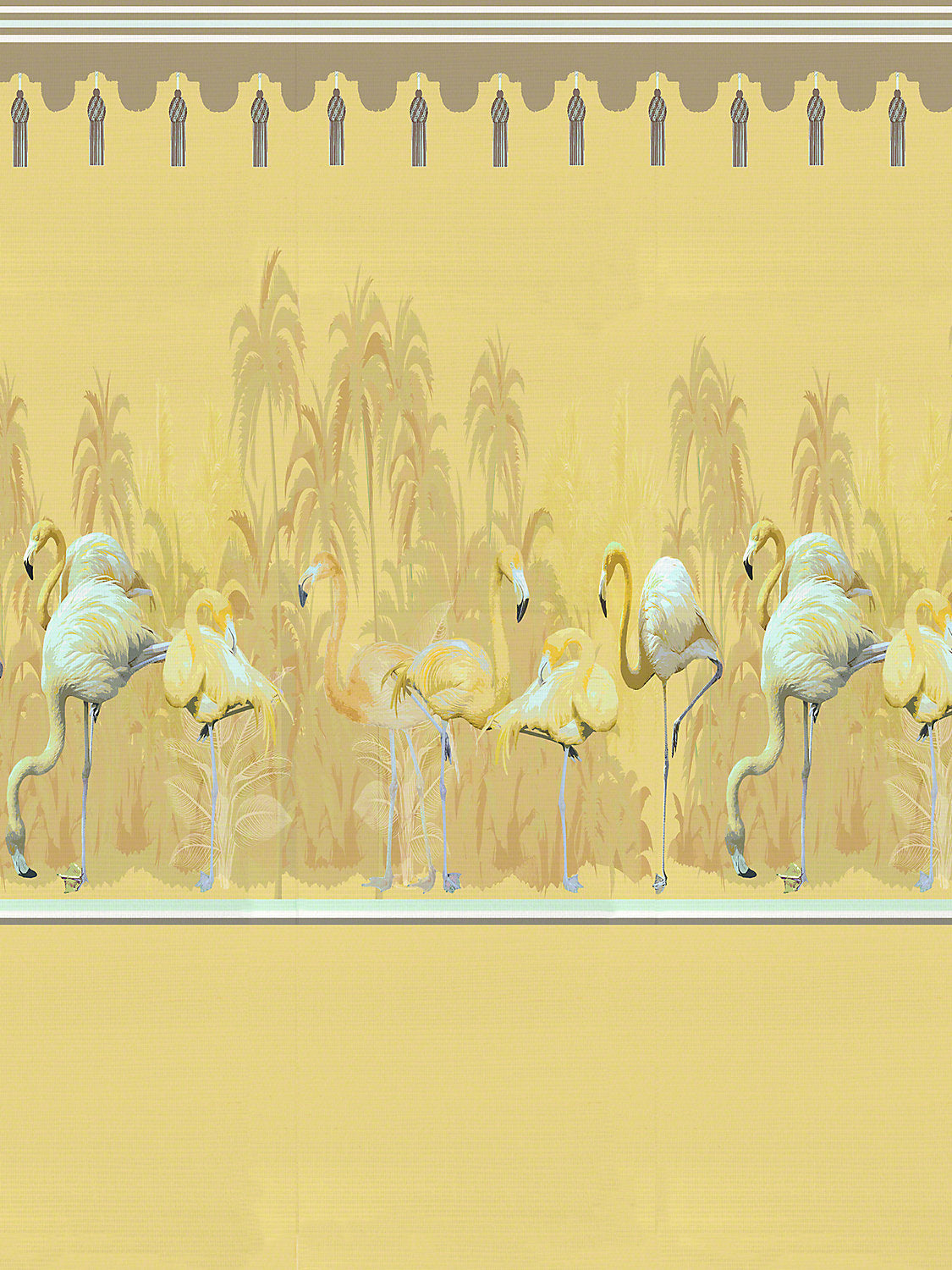 Palm Springs Diptych - Golden - Left Panel - Scalamandre Wallpaper