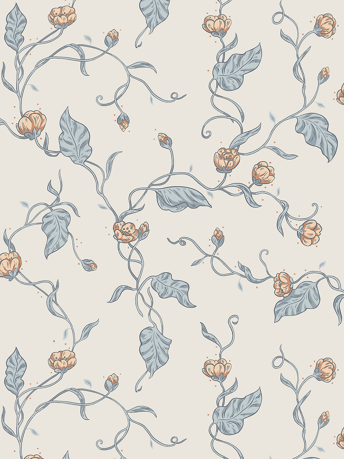 Elmire - Soft Blue - Scalamandre Wallpaper