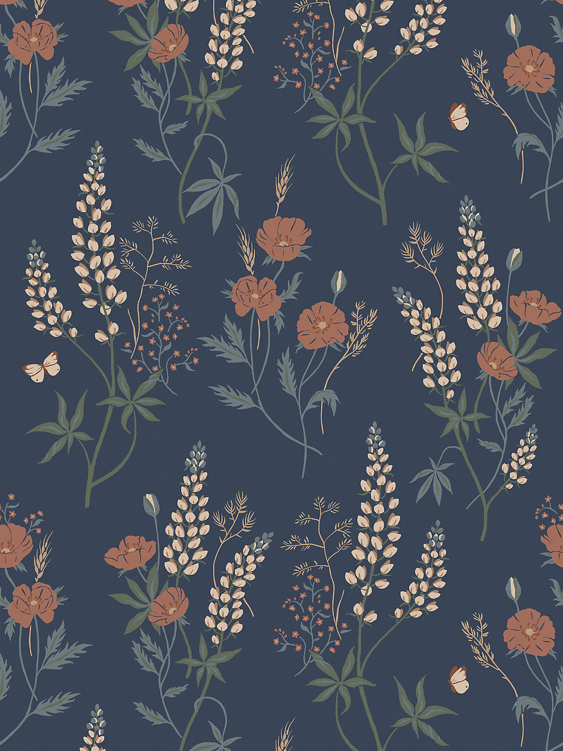 Emma - Classic Blue - Scalamandre Wallpaper