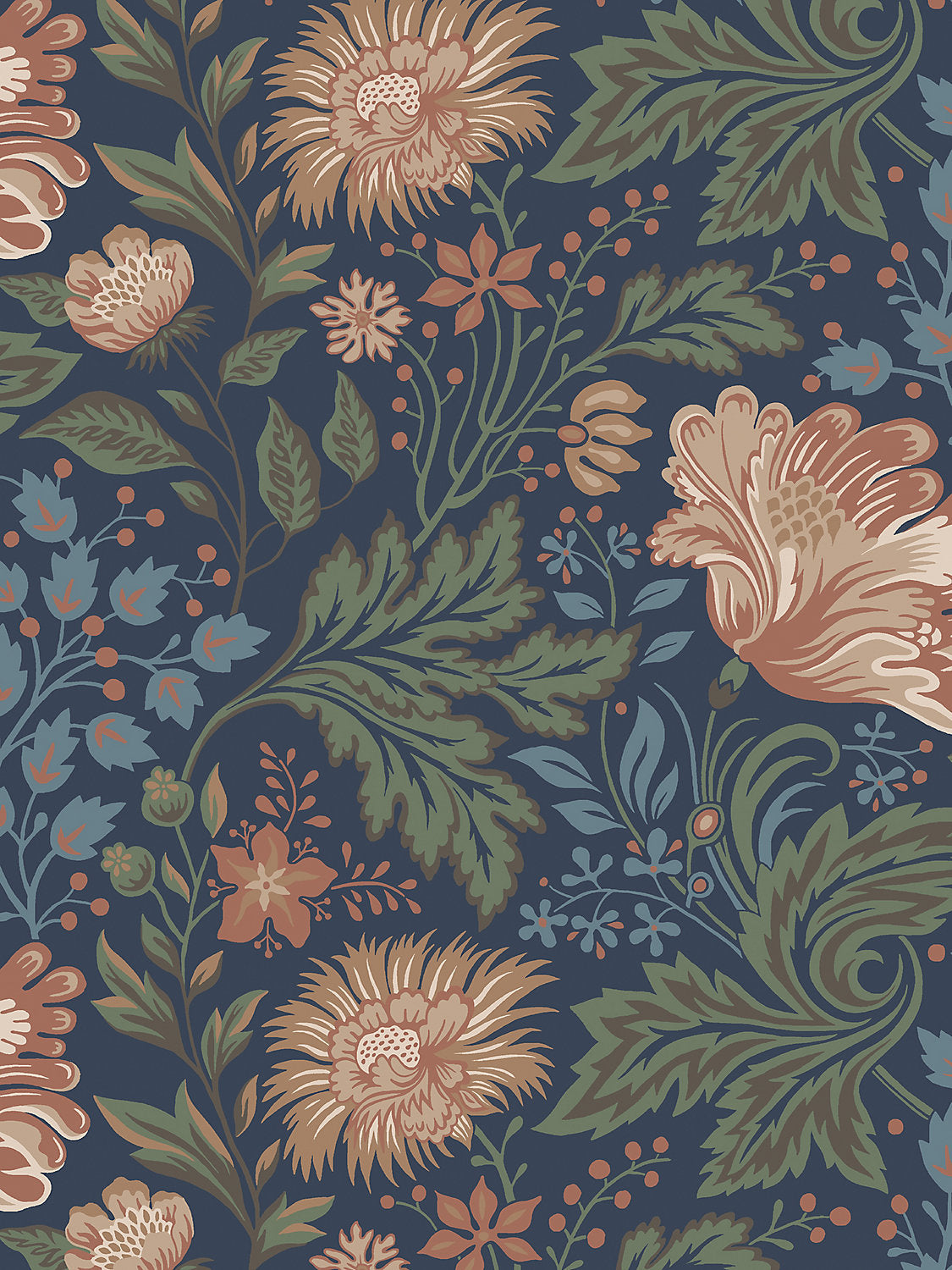 Ava - Classic Blue - Scalamandre Wallpaper