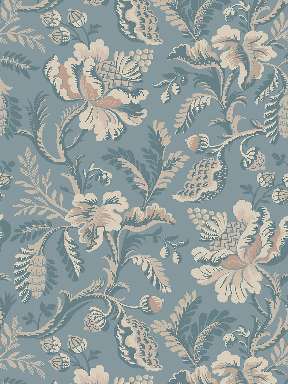 Daphne - Misty Blue - Scalamandre Wallpaper